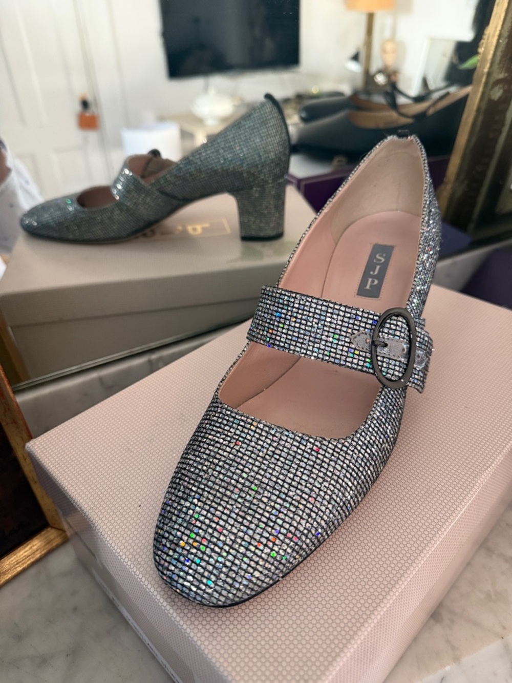 SJP by Sarah Jessica Parker Iridescent Glitter Mary Jane Pump - Picture 13 of 16